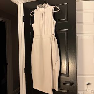 Closet London light grey mock-neck pencil dress :: Sz US 6